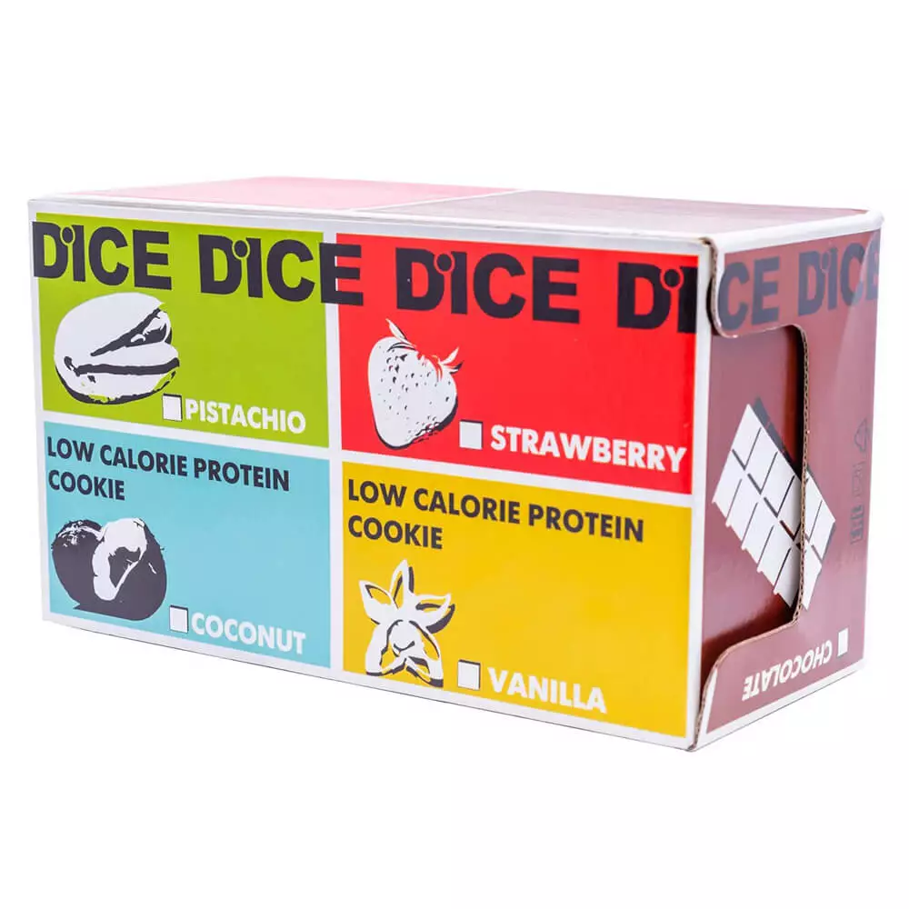 Dice Low Calorie Protein Cookie Bar 40g Box
