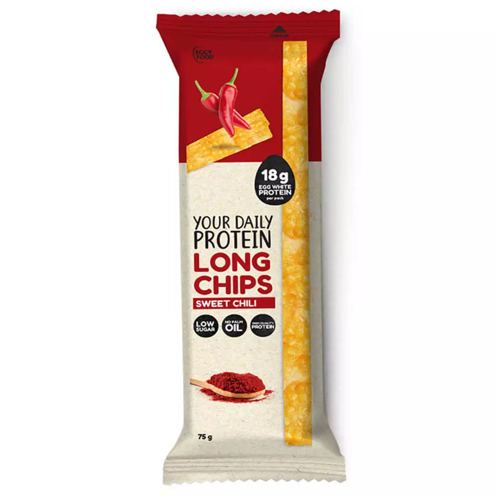 Crunchy High-Protein Eggy Chips - Sweet Chilli Flavor (75g)