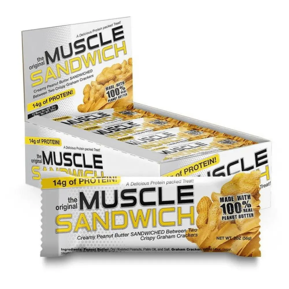 Muscle Sandwich Creamy Peanut Butter 56g - Pack of 12 for Protein Boost