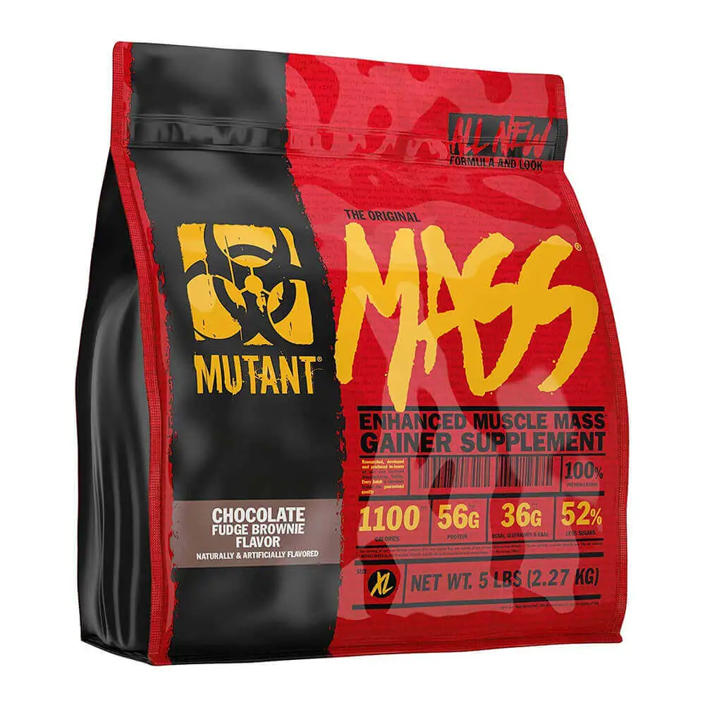 Mutant The Original Mass 16 Servings Chocolate Fudge Brownie 5Lb – High-Calorie Mass Gainer for Muscle Growth