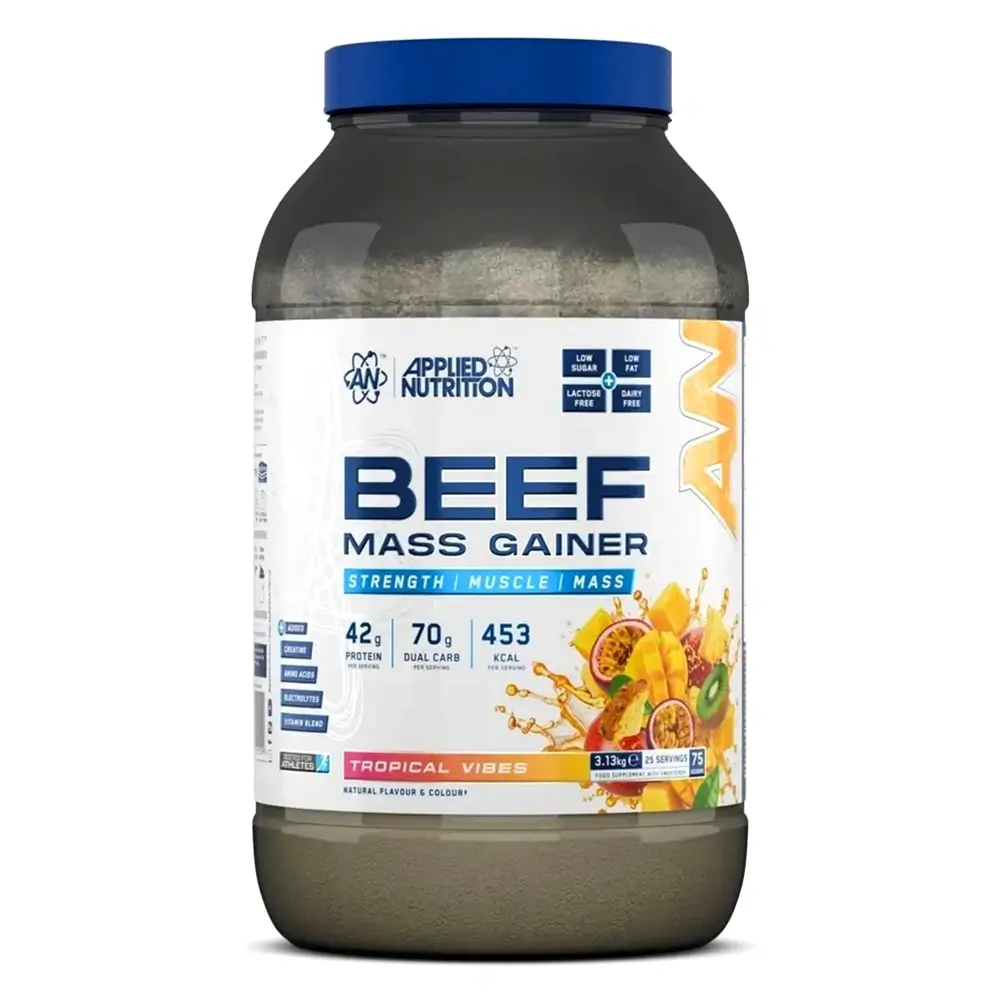 Applied Nutrition Beef Mass Gainer – High-Calorie Protein Blend for Muscle Growth & Recovery