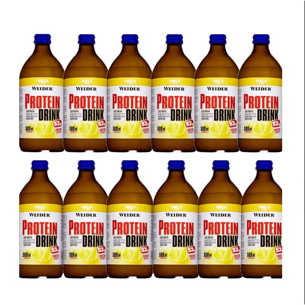 Weider Protein Drink 500ml (Pack of 12) | Ready-to-Drink Protein for Muscle Growth & Recovery